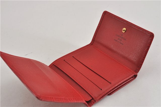 Authentic Louis Vuitton Epi Porte Monnaie Billets Cartes Credit Wallet Red 5109F