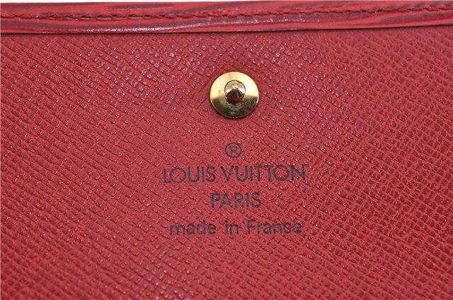 Authentic Louis Vuitton Epi Porte Monnaie Billets Cartes Credit Wallet Red 5109F