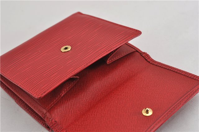 Authentic Louis Vuitton Epi Porte Monnaie Billets Cartes Credit Wallet Red 5109F