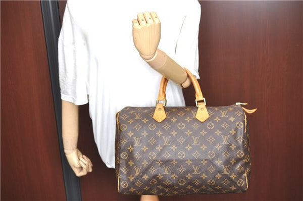 Authentic Louis Vuitton Monogram Speedy 35 Hand Boston Bag M41524 LV 5110B