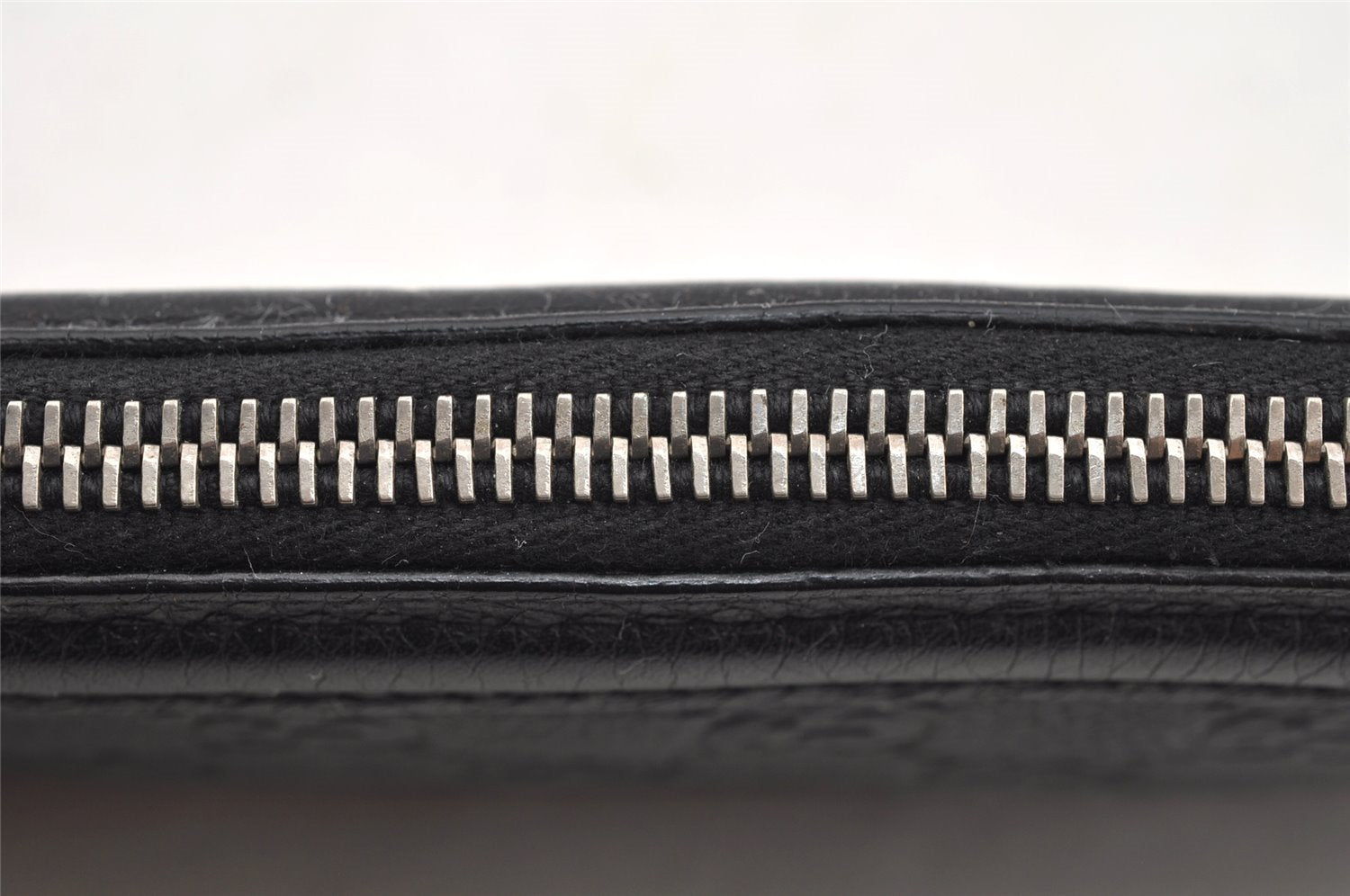 Authentic GUCCI Guccissima Horsebit Clutch Bag GG Leather 240627 Black 5110I