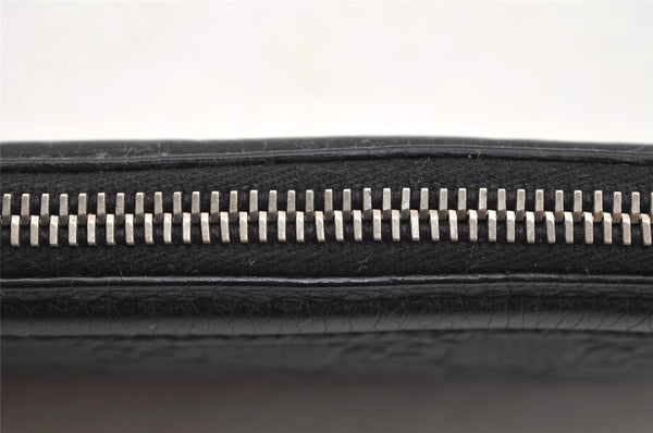 Authentic GUCCI Guccissima Horsebit Clutch Bag GG Leather 240627 Black 5110I