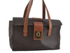 Authentic CELINE Macadam Blason Pattern Hand Bag Purse PVC Leather Brown 5111C