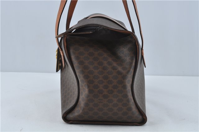 Authentic CELINE Macadam Blason Pattern Hand Bag Purse PVC Leather Brown 5111C