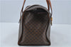 Authentic CELINE Macadam Blason Pattern Hand Bag Purse PVC Leather Brown 5111C