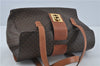 Authentic CELINE Macadam Blason Pattern Hand Bag Purse PVC Leather Brown 5111C