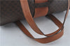 Authentic CELINE Macadam Blason Pattern Hand Bag Purse PVC Leather Brown 5111C