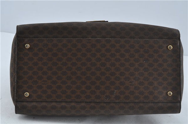 Authentic CELINE Macadam Blason Pattern Hand Bag Purse PVC Leather Brown 5111C
