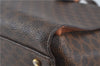 Authentic CELINE Macadam Blason Pattern Hand Bag Purse PVC Leather Brown 5111C