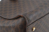 Authentic CELINE Macadam Blason Pattern Hand Bag Purse PVC Leather Brown 5111C