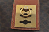 Authentic CELINE Macadam Blason Pattern Hand Bag Purse PVC Leather Brown 5111C