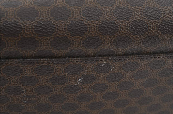 Authentic CELINE Macadam Blason Pattern Hand Bag Purse PVC Leather Brown 5111C