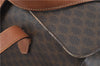 Authentic CELINE Macadam Blason Pattern Hand Bag Purse PVC Leather Brown 5111C