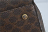 Authentic CELINE Macadam Blason Pattern Hand Bag Purse PVC Leather Brown 5111C