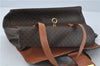 Authentic CELINE Macadam Blason Pattern Hand Bag Purse PVC Leather Brown 5111C