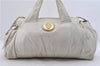 Authentic GUCCI Hysteria Crest Hand Tote Bag Leather 197021 White 5111D