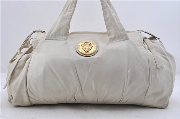 Authentic GUCCI Hysteria Crest Hand Tote Bag Leather 197021 White 5111D