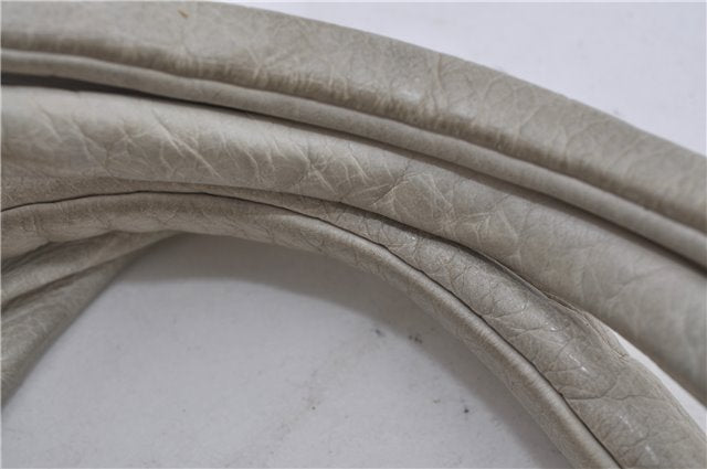 Authentic GUCCI Hysteria Crest Hand Tote Bag Leather 197021 White 5111D