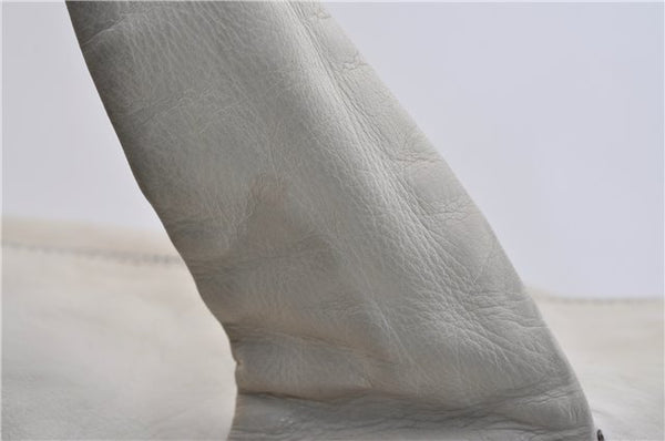 Authentic GUCCI Hysteria Crest Hand Tote Bag Leather 197021 White 5111D