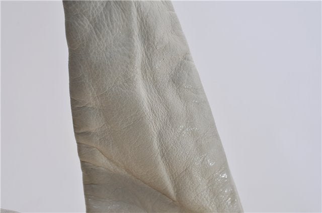 Authentic GUCCI Hysteria Crest Hand Tote Bag Leather 197021 White 5111D