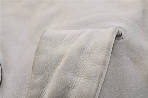 Authentic GUCCI Hysteria Crest Hand Tote Bag Leather 197021 White 5111D