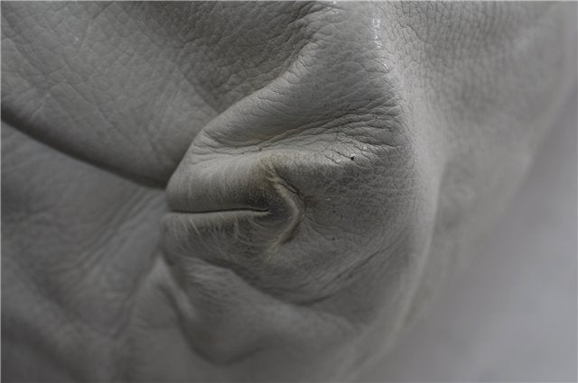 Authentic GUCCI Hysteria Crest Hand Tote Bag Leather 197021 White 5111D