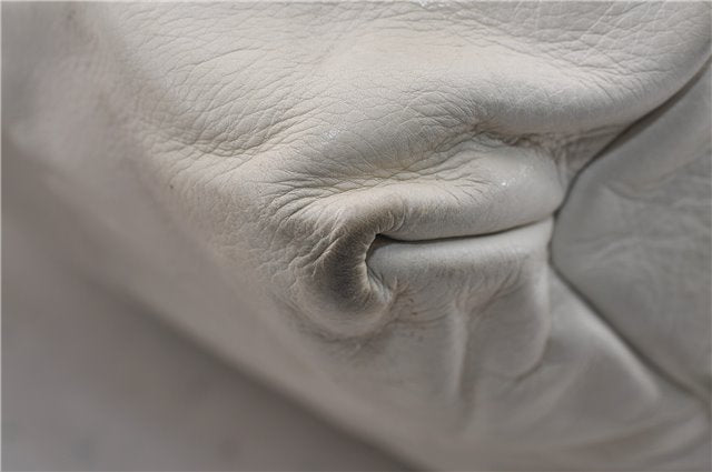 Authentic GUCCI Hysteria Crest Hand Tote Bag Leather 197021 White 5111D