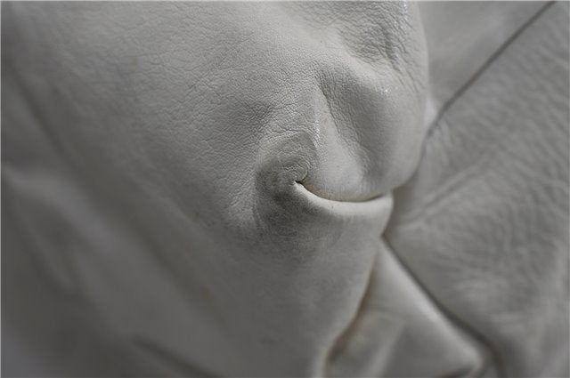 Authentic GUCCI Hysteria Crest Hand Tote Bag Leather 197021 White 5111D