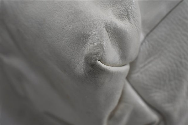 Authentic GUCCI Hysteria Crest Hand Tote Bag Leather 197021 White 5111D