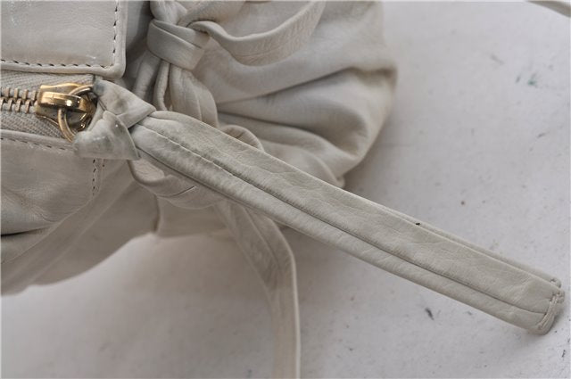 Authentic GUCCI Hysteria Crest Hand Tote Bag Leather 197021 White 5111D