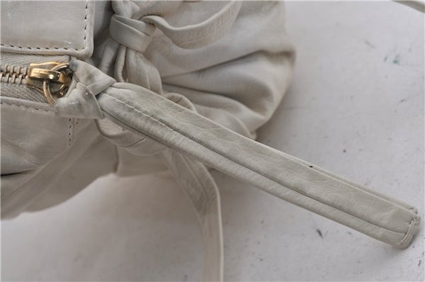 Authentic GUCCI Hysteria Crest Hand Tote Bag Leather 197021 White 5111D