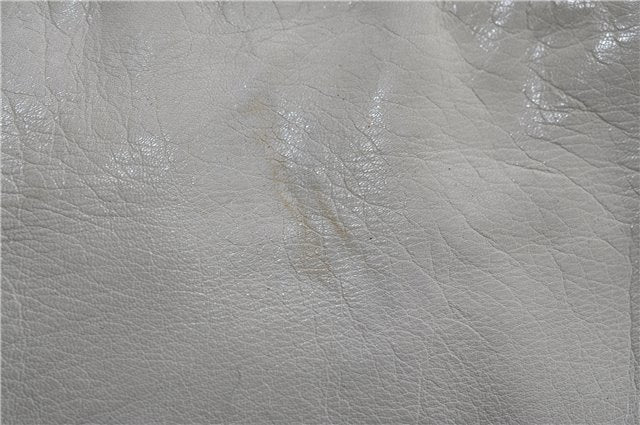 Authentic GUCCI Hysteria Crest Hand Tote Bag Leather 197021 White 5111D