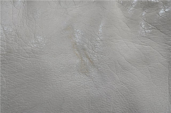 Authentic GUCCI Hysteria Crest Hand Tote Bag Leather 197021 White 5111D