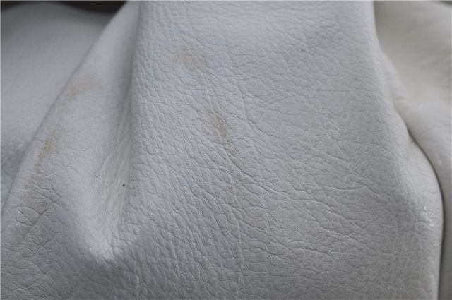 Authentic GUCCI Hysteria Crest Hand Tote Bag Leather 197021 White 5111D