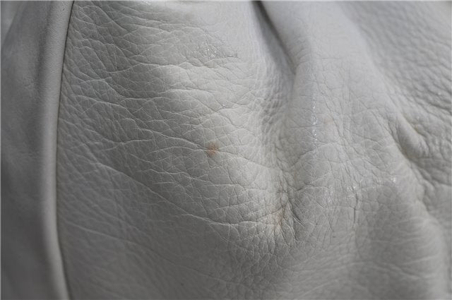 Authentic GUCCI Hysteria Crest Hand Tote Bag Leather 197021 White 5111D