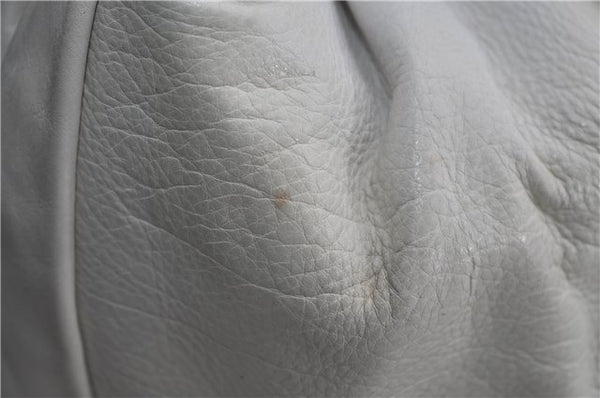 Authentic GUCCI Hysteria Crest Hand Tote Bag Leather 197021 White 5111D