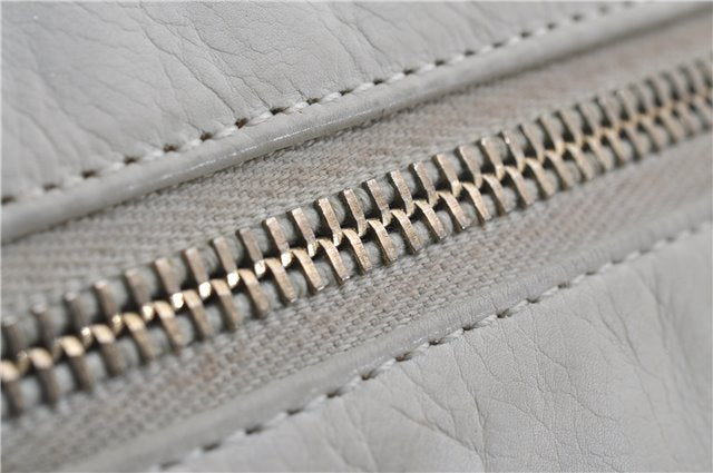 Authentic GUCCI Hysteria Crest Hand Tote Bag Leather 197021 White 5111D