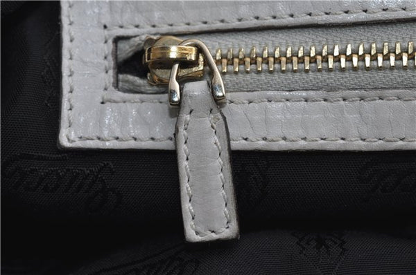Authentic GUCCI Hysteria Crest Hand Tote Bag Leather 197021 White 5111D