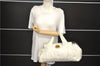 Authentic GUCCI Hysteria Crest Hand Tote Bag Leather 197021 White 5111D