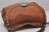Authentic MIU MIU Studs Vintage Leather 2Way Shoulder Hand Bag Purse Brown 5111I