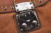 Authentic MIU MIU Studs Vintage Leather 2Way Shoulder Hand Bag Purse Brown 5111I