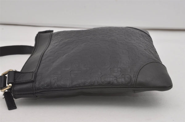 Authentic GUCCI Horsebit Motif Shoulder Crossbody Bag Leather 272396 Black 5114I