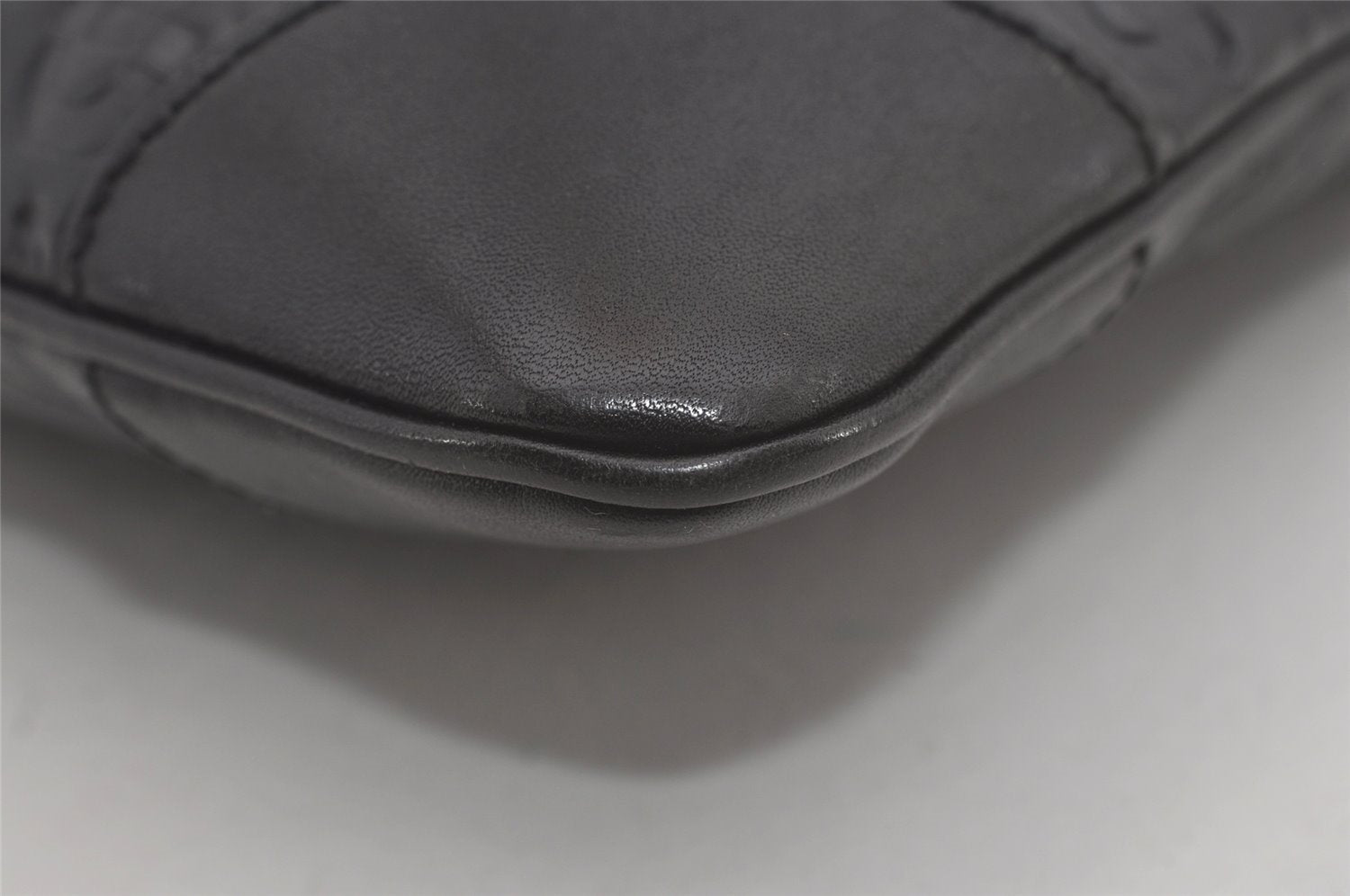 Authentic GUCCI Horsebit Motif Shoulder Crossbody Bag Leather 272396 Black 5114I