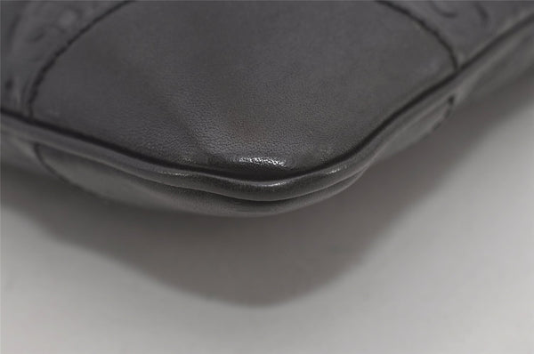 Authentic GUCCI Horsebit Motif Shoulder Crossbody Bag Leather 272396 Black 5114I