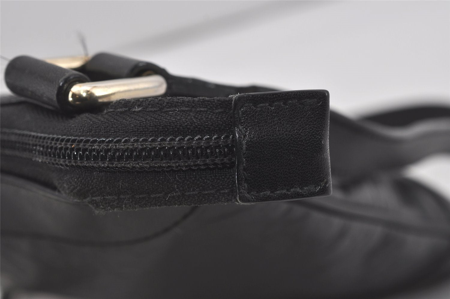 Authentic GUCCI Horsebit Motif Shoulder Crossbody Bag Leather 272396 Black 5114I