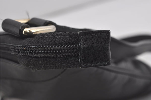 Authentic GUCCI Horsebit Motif Shoulder Crossbody Bag Leather 272396 Black 5114I