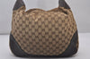 Authentic GUCCI Charlotte Shoulder Tote Bag GG Canvas Leather 203506 Brown 5116I