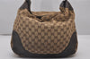 Authentic GUCCI Charlotte Shoulder Tote Bag GG Canvas Leather 203506 Brown 5116I