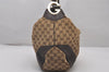 Authentic GUCCI Charlotte Shoulder Tote Bag GG Canvas Leather 203506 Brown 5116I