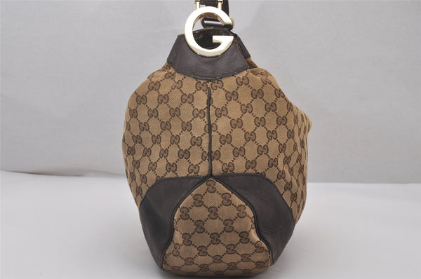 Authentic GUCCI Charlotte Shoulder Tote Bag GG Canvas Leather 203506 Brown 5116I